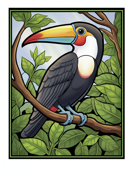 100 Stained Glass Bird Coloring Pages 1