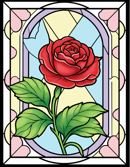 300 Floral Stained Glass Coloring Pages