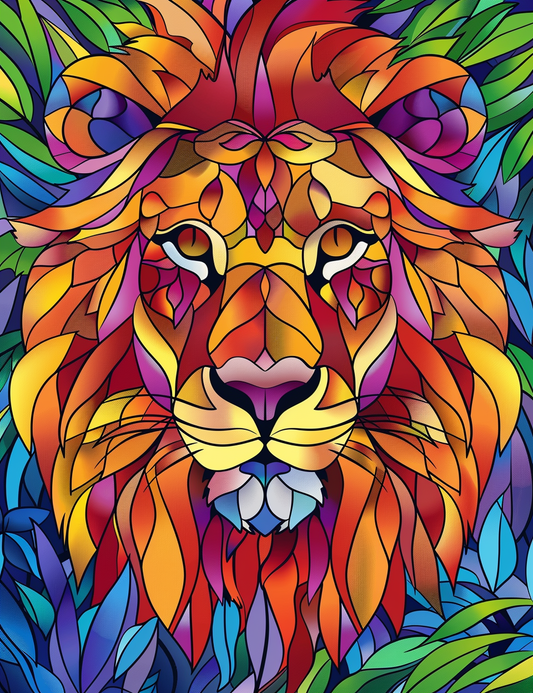 100 Animals Stained Glass Coloring Pages
