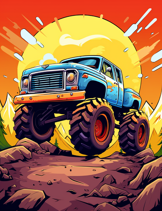 120 Monster truck Coloring Pages For Kids Volume - 1