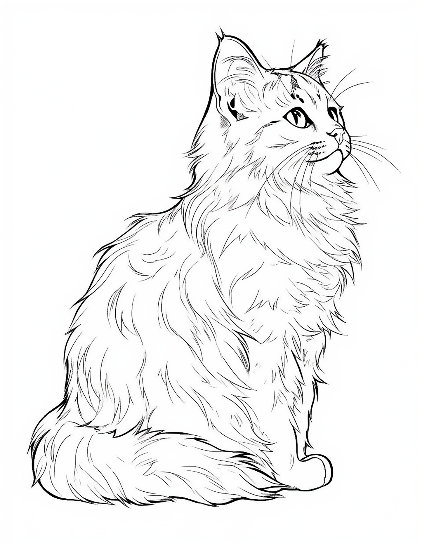 100 Realistic Cat Coloring Pages