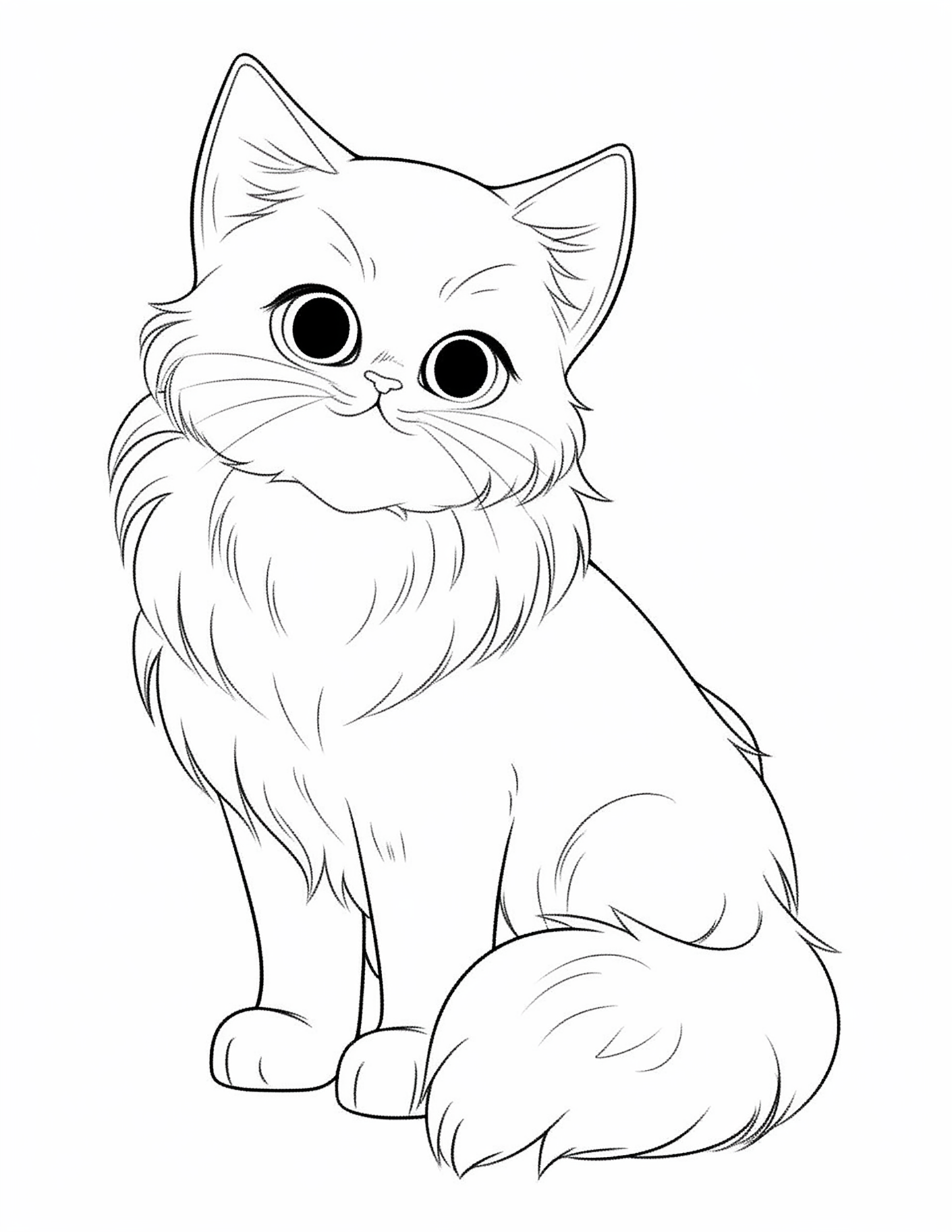 100 Realistic Cat Coloring Pages