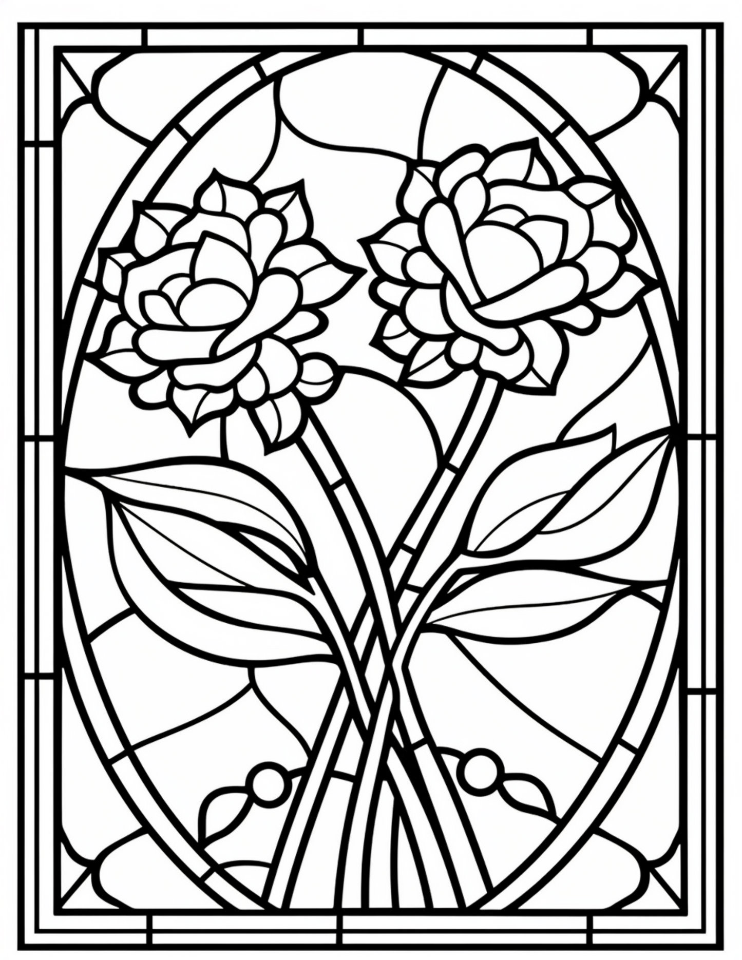 180 Stained Glass Flower  Coloring Book