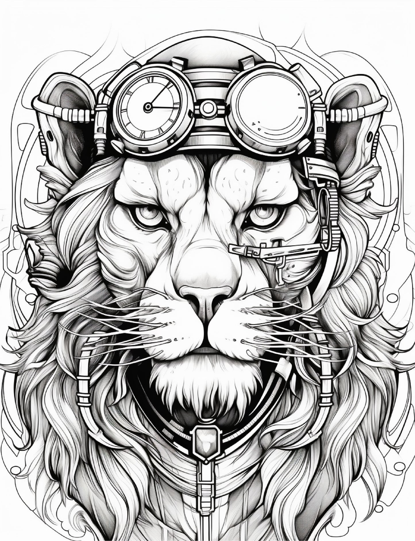 200 Steampunk Animals Coloring Pages