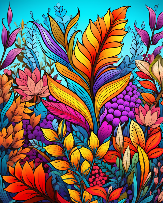 200 Autumn Botanical Coloring Pages for Adults